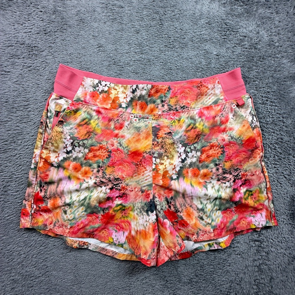 Athleta Women's Shorts Brooklyn Pink Floral Bokeh Effect 16 Athleisure